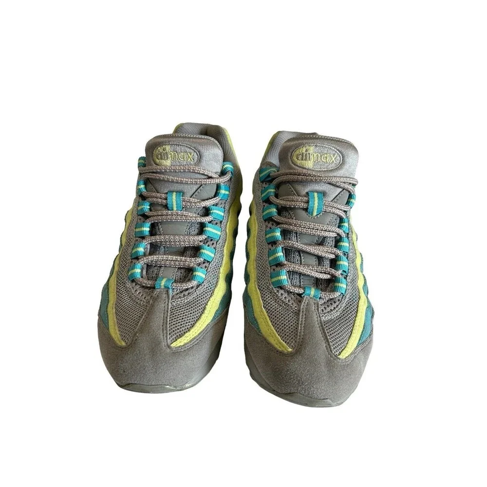 Nike Air Max '95 Womens  Gray Yellow Blue  Retro Running Athletic Sneake…